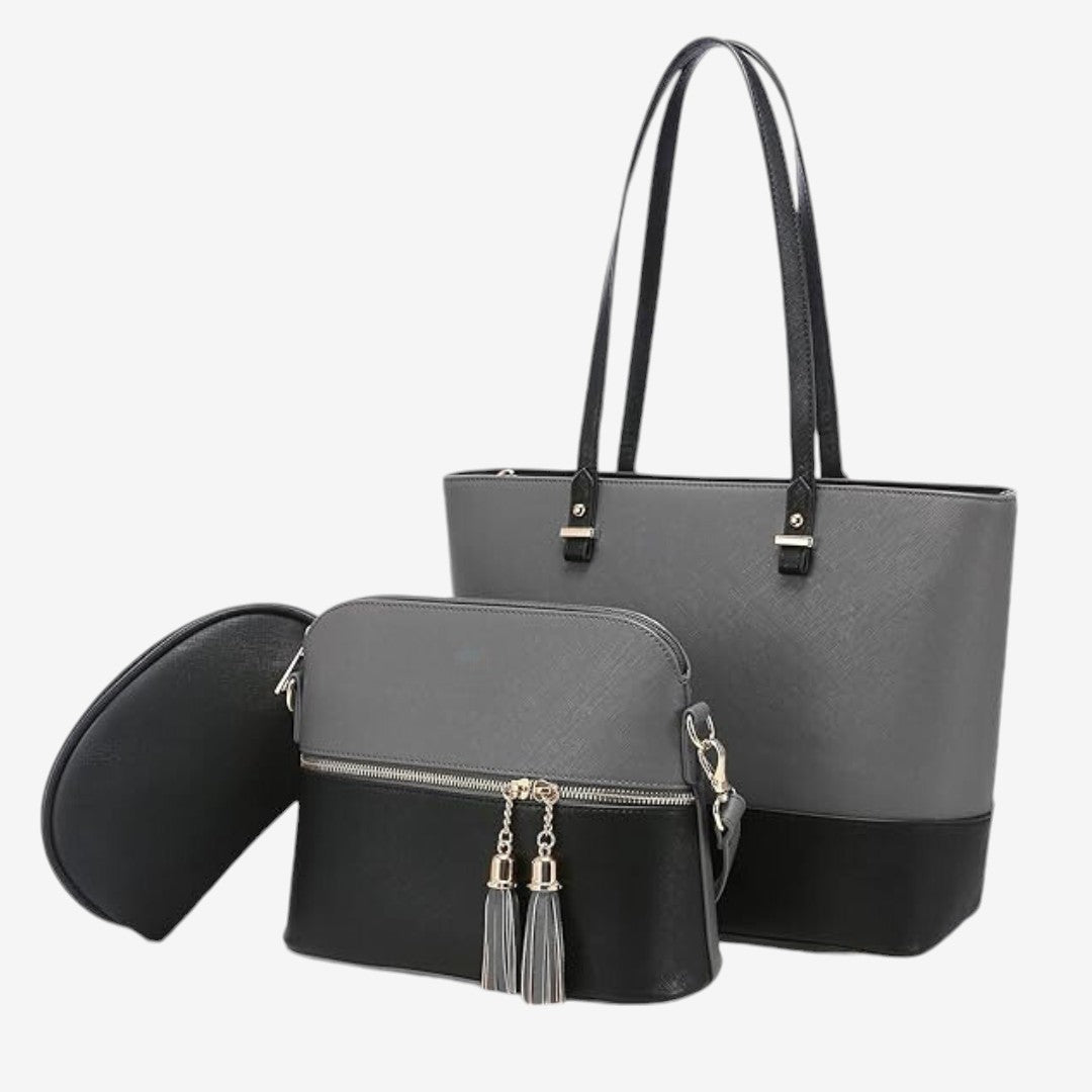 Elegant 3-Piece Handbag Set – Tote, Crossbody, and Pouch