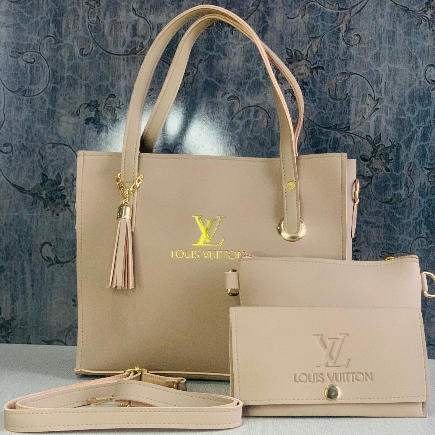 Luxury LV 3-Piece Handbag Set – Tote, Crossbody & Wallet