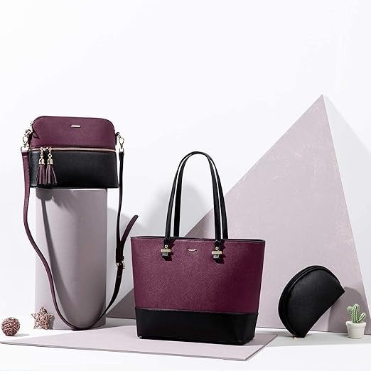 Elegant 3-Piece Handbag Set – Tote, Crossbody, and Pouch